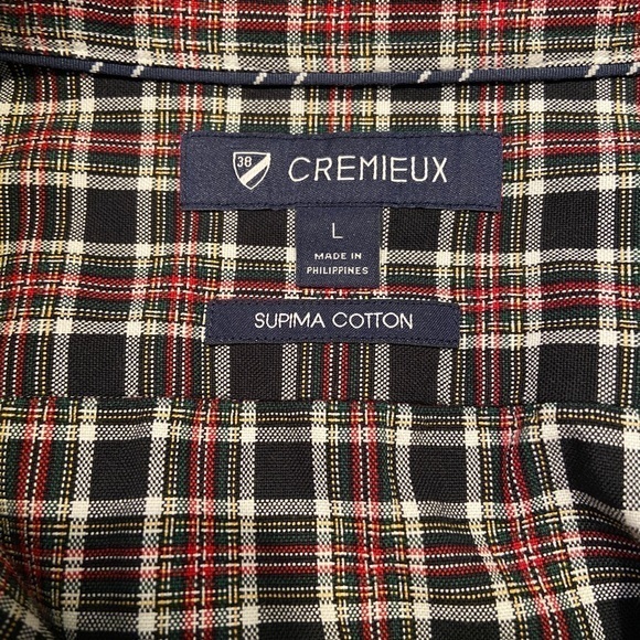 Cremieux Plaid Long Sleeve Button Up, Supima‎ Cotton Shirt, Size Large - Picture 3 of 9
